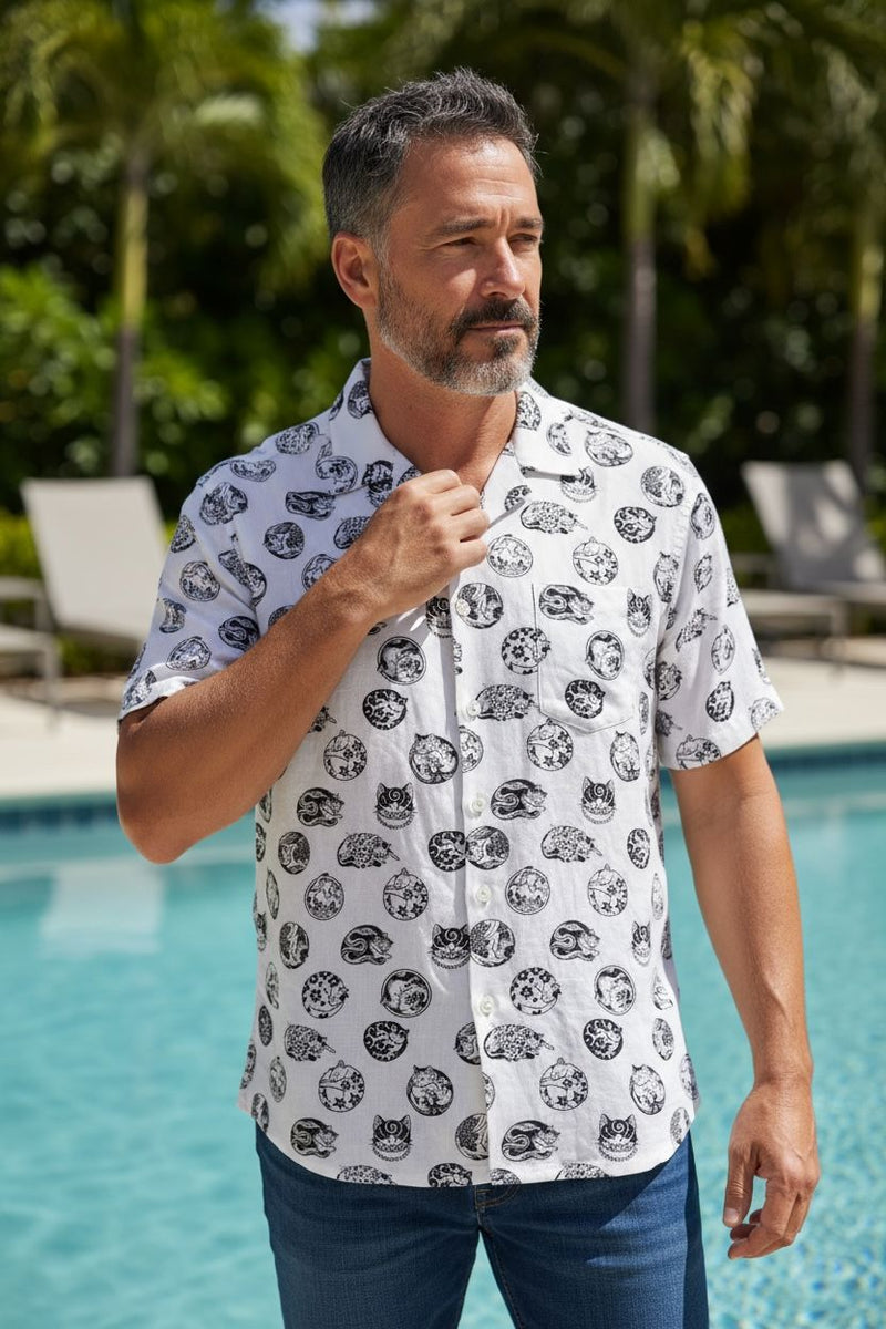 Curled Cat Vacation Shirt Apparel Monmon Cats 