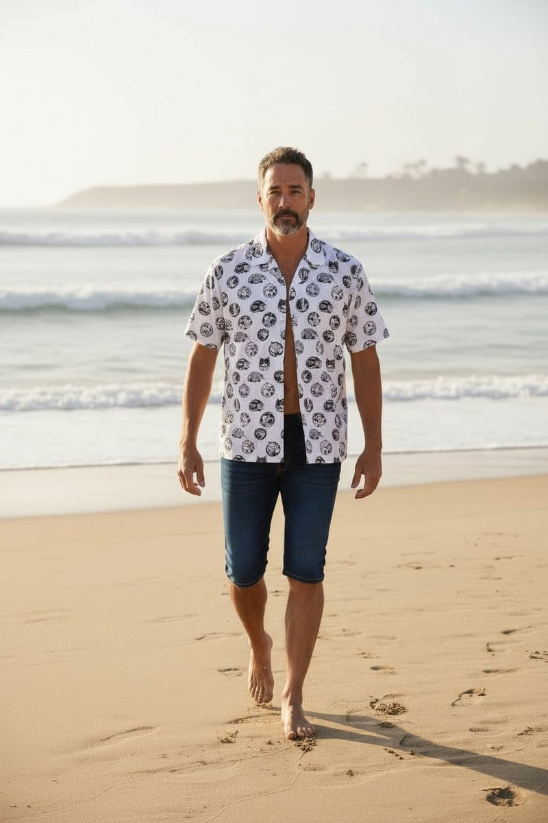 Curled Cat Vacation Shirt Apparel Monmon Cats 