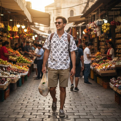 Curled Cat Vacation Shirt Apparel Monmon Cats 