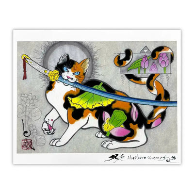 Lotus Neka Mata Signed Print Monmon Cats 