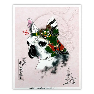 Pink Monmon Dog Signed Print Monmon Cats 