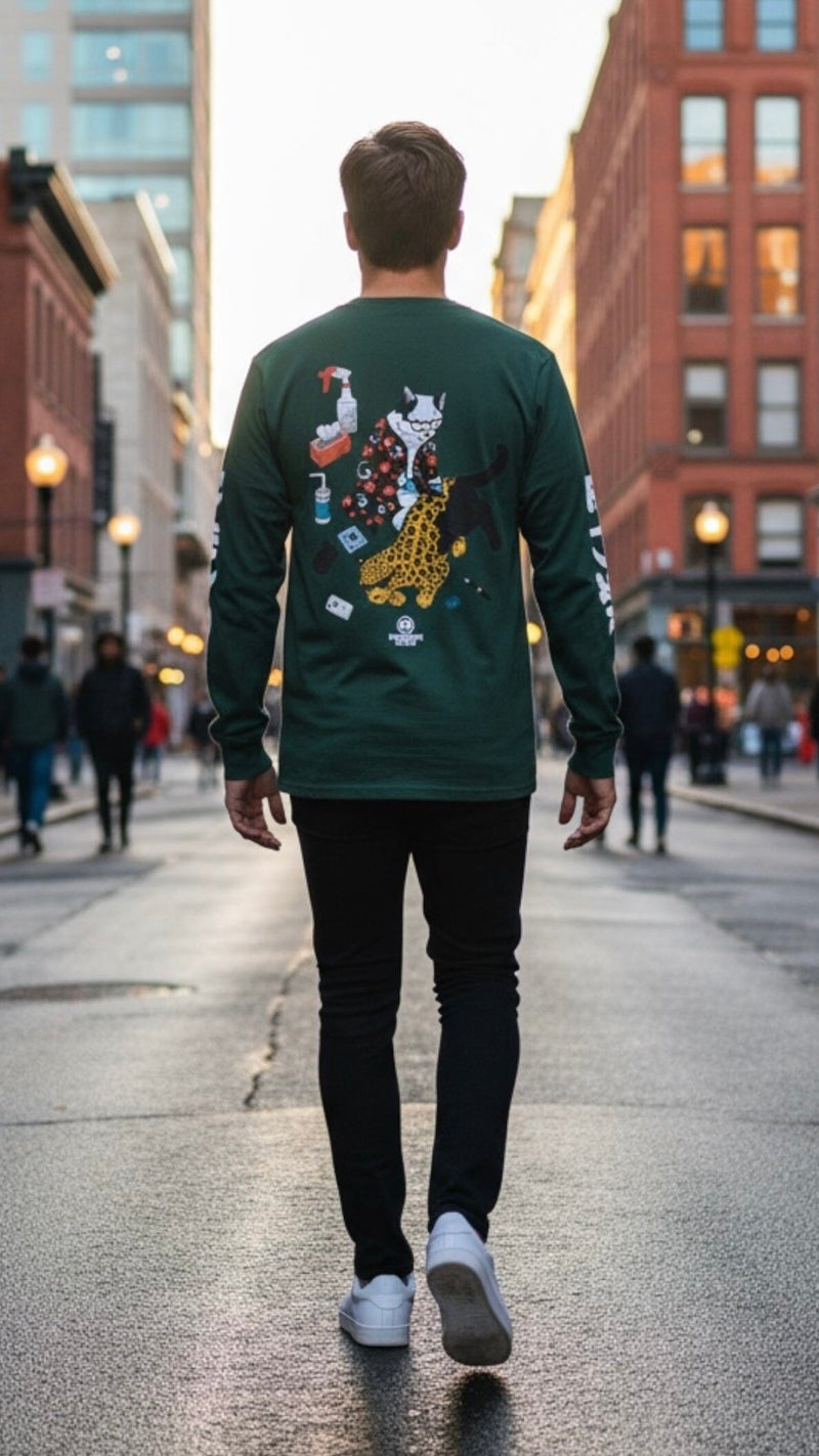 Tebori 2010s Long Sleeve Tee Apparel Monmon Cats 