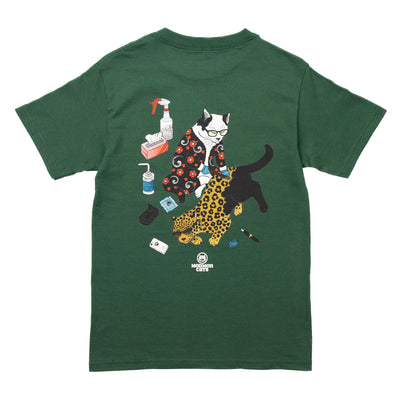 Tebori 2010s Tee Apparel Monmon Cats Green Medium 