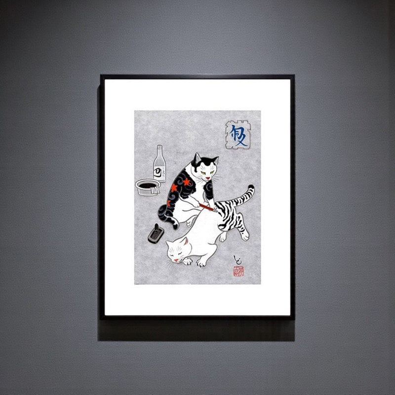 Tebori Print Print Monmon Cats 
