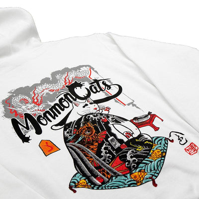 Boss Cat Hoodie - White Apparel Monmon Cats 