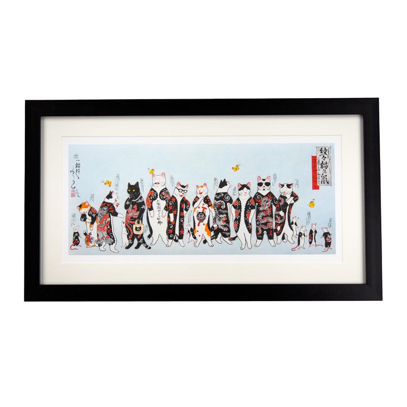 Framed Gang Cat Print Print Monmon Cats 