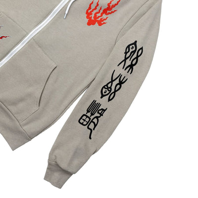 Fuego Gato Zip Up Hoodie Apparel Monmon Cats 