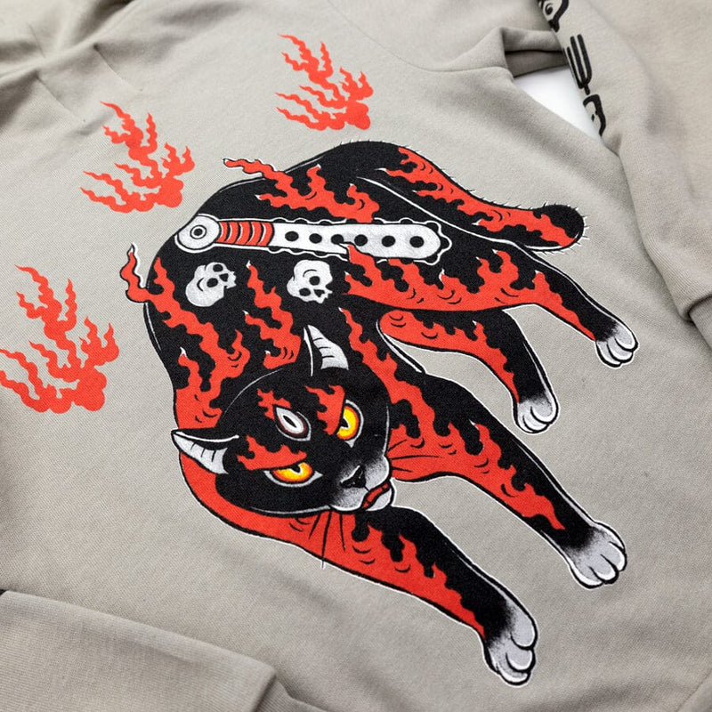 Fuego Gato Zip Up Hoodie Apparel Monmon Cats 