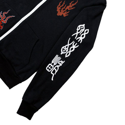 Fuego Gato Zip Up Hoodie Apparel Monmon Cats 