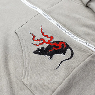 Fuego Gato Zip Up Hoodie Apparel Monmon Cats 