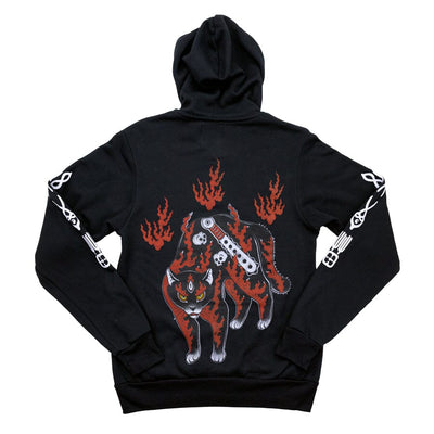 Fuego Gato Zip Up Hoodie Apparel Monmon Cats 