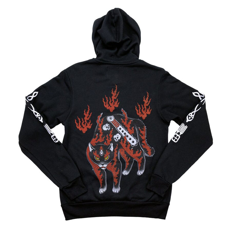 Fuego Gato Zip Up Hoodie Apparel Monmon Cats 
