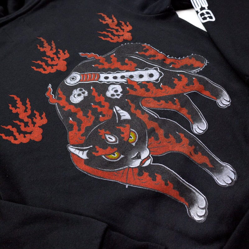 Fuego Gato Zip Up Hoodie Apparel Monmon Cats 