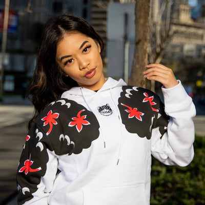 Hikae Hoodie - White Apparel Monmon Cats 