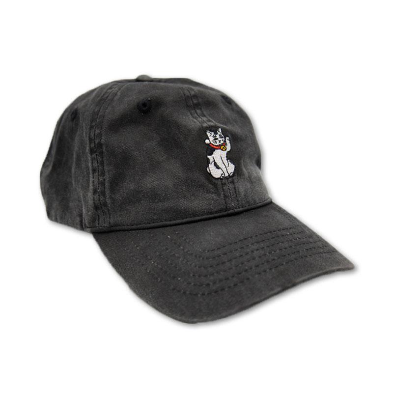 Maneki Cat Dad Hat Apparel Monmon Cats Black 
