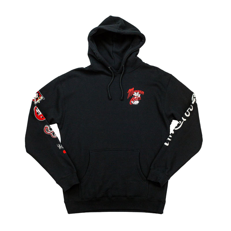 Maneki Hoodie - Black Apparel Monmon Cats 