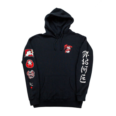 Maneki Hoodie - Black Apparel Monmon Cats 