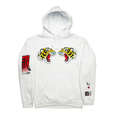 Monmon Tiger Hoodie - White Apparel Monmon Cats 