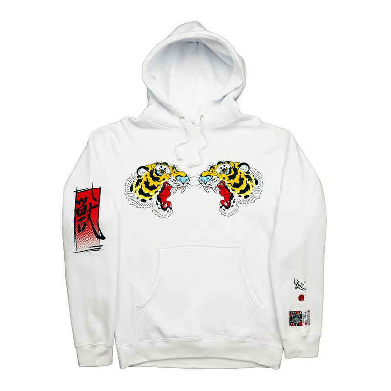 Monmon Tiger Hoodie - White Apparel Monmon Cats 