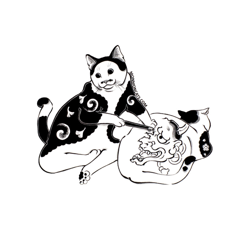 Oni Tattoo Sticker Accessories Monmon Cats 