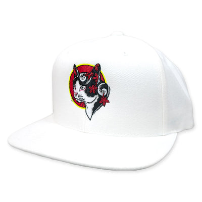 Setting Sun Cat Snapback Apparel Monmon Cats White 