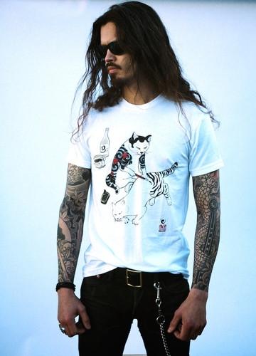 Tebori Cats T-Shirt White Apparel Monmon Cats 