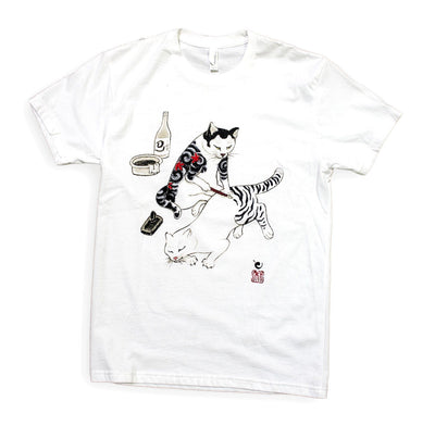 Tebori Cats T-Shirt White Apparel Monmon Cats 
