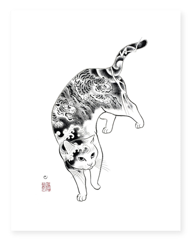 Tiger Cat Large Print Print Monmon Cats 
